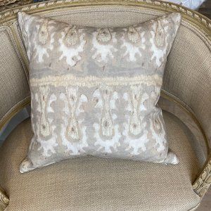 Batik Tribal White Sand Decorative Pillow by Ryan Studio